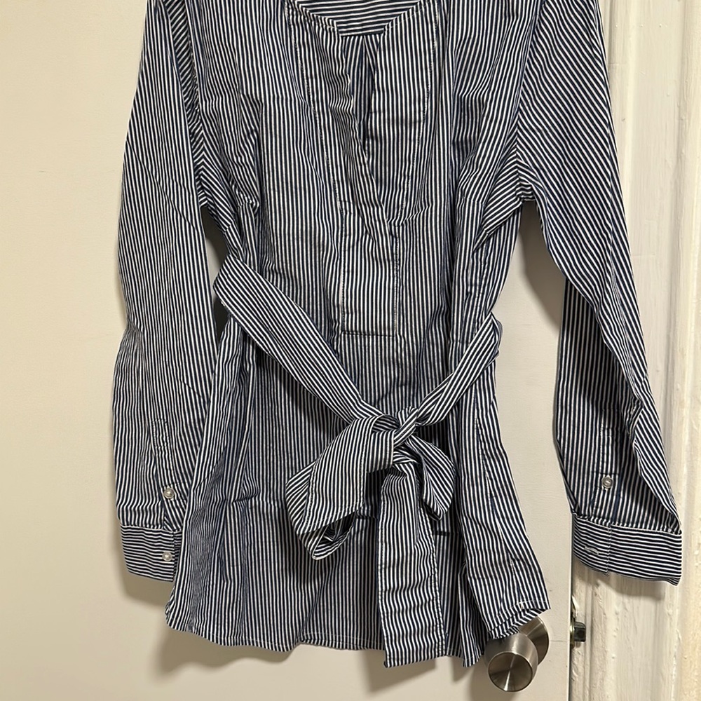 striped shirt with belt